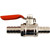 ProTool Ball Valve Inline for 5/16 (8mm) Pole Hose, metallic ball valve with red handle for controlling water flow.