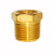 ProTool Bushing Hex Brass 3/8in X 1/4in, close-up of a brass hex bushing with threading for plumbing or pneumatic fittings.
