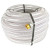 J.Racenstein Hose 3/4in Clear Braided, coiled transparent reinforced flexible hose with brass fitting.