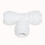 ProTool Tee Fitting 3/8in Pushfit, white plastic pipe fitting with a T-shape for plumbing connections.