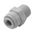 ProTool Male Connector Plastic 5/16in x 1/4in, white plastic pipeline connector for plumbing or pneumatic applications.