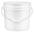ProTool Bucket White 3 1/2 Gallon Round, white plastic utility bucket with metal handle for painting, cleaning, or storage.