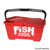 ProTool Bucket Rectangular FISH Red 06 Gal, a red plastic rectangular bucket with a black handle and a separate lid for window cleaning.