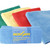 Ettore MicroSwipe Microfiber Towel 10 Pack, colorful microfiber cleaning towels in green, yellow, red, and blue with a blue wrap.