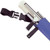 Pulex Clip Male End Tubex Pulex, close-up of the blue and black Pulex Clip Male End Tubex Pulex fitting with adjustable strap and metal clip for secure attachment.