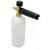 ProTool Foam Cannon Bottle for Wash Sprayer Pressure, white plastic bottle with a black and brass spray nozzle and handle for car washing and cleaning.