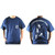 J.Racenstein 4 Dudes Navy Blue T-Shirt, front and back view showing graphic design and text.