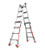 J.Racenstein Ladder Model 17 Little Giant, a versatile and durable multi-position aluminum ladder with orange accents and rubberized feet for stability.