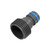 Unger HydroPower Ultra Water Out Hose Connect, black and blue plastic hose connector with ribbed design for secure attachment. Unger HydroPower Ultra Water Out Hose Connect, black and blue plastic hose connector with ribbed design for secure attachment.