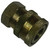 ProTool Chem Sprayer Coupler 1/4 inch Brass, image of a brass coupler with a knurled grip and hexagonal fittings designed for spray equipment.