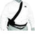 J.Racenstein Belt Support for Pole and Pole Clamp, black support belt with a clip and adjustable strap worn across the chest of a man in a white shirt.