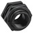 ProTool Bulkhead Fitting 1/2in FNPT Banjo, black plastic pipe fitting for plumbing applications.