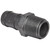 ProTool Hose Barb 3/4 to 1/2 inch MPT, black metal pipe fitting with threaded end and barb connection for hoses.