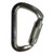 ProTool Carabiner Modifed D Alum Twist Lock, close-up of a sturdy, metallic carabiner with a twist lock mechanism and textured grip for secure fastening.
