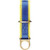 Gemtor Tie off 2 Metal Rings 06ft length, close-up view of a safety harness strap with metal ring and blue and yellow webbing.