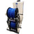 ProTool Mini Pure Water Skid, industrial water filtration system with blue hoses and black reel units for clean water purification.