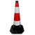 TRADEWRX 28 inch Reflective Traffic Safety Cone, a red and white striped traffic cone with black base for road safety and traffic management. TRADEWRX 28 inch Reflective Traffic Safety Cone, a red and white striped traffic cone with black base for road safety and traffic management.