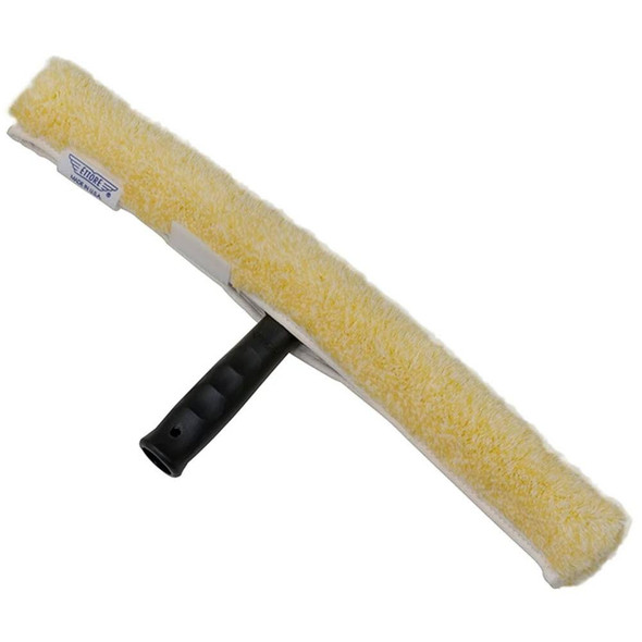 Ettore T-bar and Golden Glove Sleeve 14-inch, yellow cleaning roller with black handle and glove sleeve for painting or cleaning tasks.