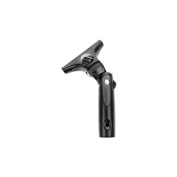 Ettore Handle Contour, black adjustable cleaning tool handle with ergonomic grip and rotating head for window cleaning.