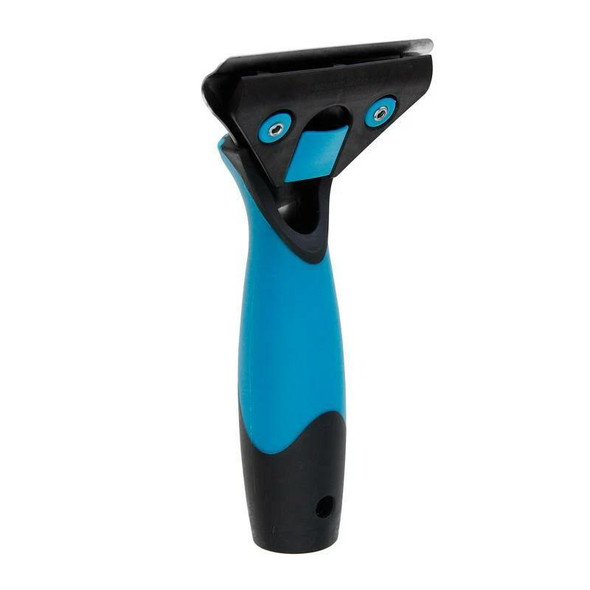 Moerman Snapper Handle Moerman, black and blue ergonomic hand tool for scraping and cleaning purposes.