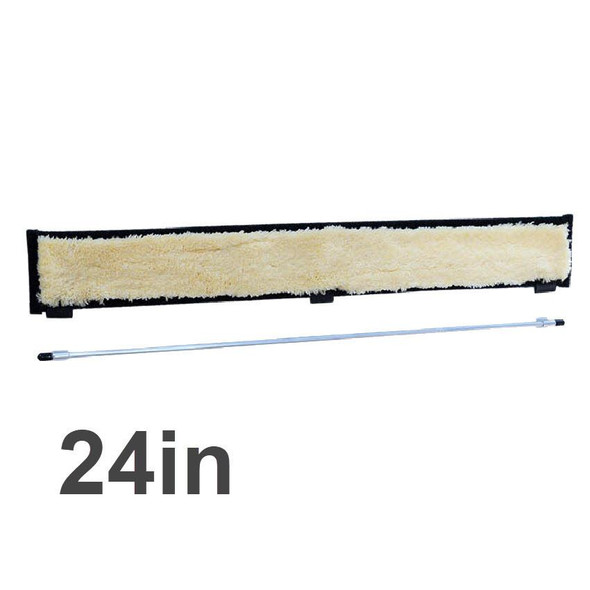 Sorbo Cobra Flipper Pad with Rod and Clips 24in Sorbo, pool cleaning equipment with a long mop pad and metal rod for efficient cleaning.