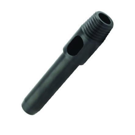 Ettore Pole Tip with Euro Threads, black cylindrical tool with threaded end and side hole for secure connection.