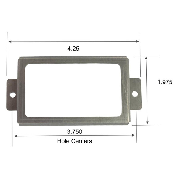 J.Racenstein Bracket Inline TDS Meter, metal mounting bracket with precise dimensions for installation.
