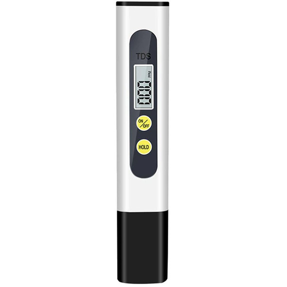 J.Racenstein TDS Handheld Meter TDS-2, portable digital water tester with LCD display, on/off and hold buttons for measuring total dissolved solids.