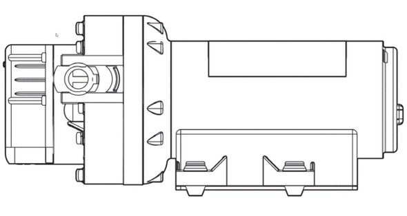 ProTool Pump 90psi 5.0gpm Transfer Pump 110v, line drawing of a compact electric transfer pump.