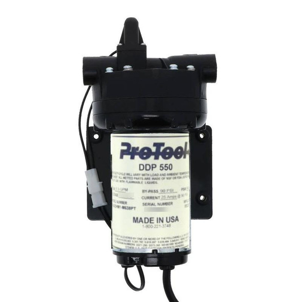 ProTool Pump 90psi 5.0gpm Transfer Pump 110v, black electric transfer pump with label and wiring for fluid transfer.