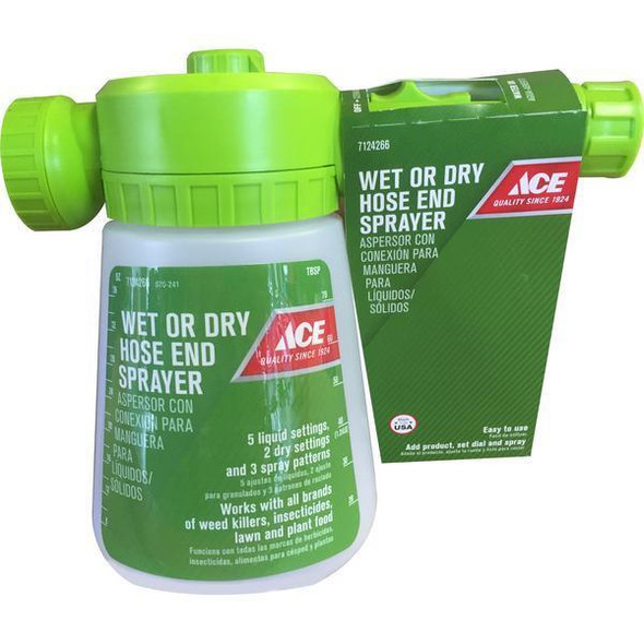 ProTool Hose End Sprayer Plant Wash, green and white spray bottle with label, used for watering and applying liquid plant treatments.