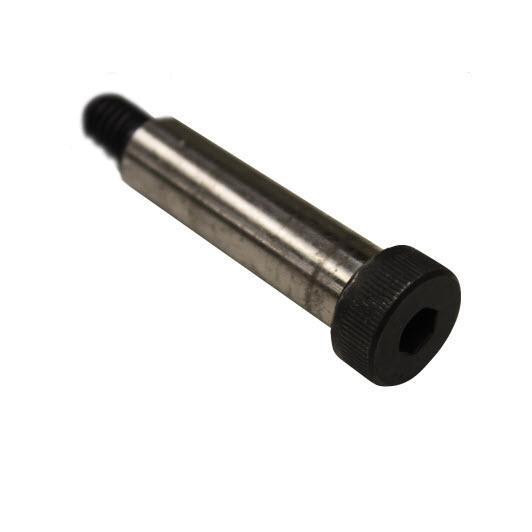 J.Racenstein H2Pro Replacement Axle, cylindrical metal axle with threaded end and black rubber cap.
