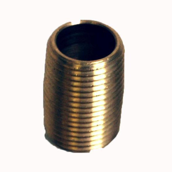 ProTool Nipple Brass 3/8in Pro, brass fitting with external threading for plumbing or pneumatic applications.