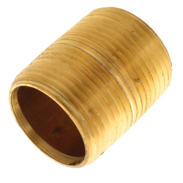 J.Racenstein Nipple Closed Brass 1in ProTool, a golden brass fitting with ridges for secure attachment.