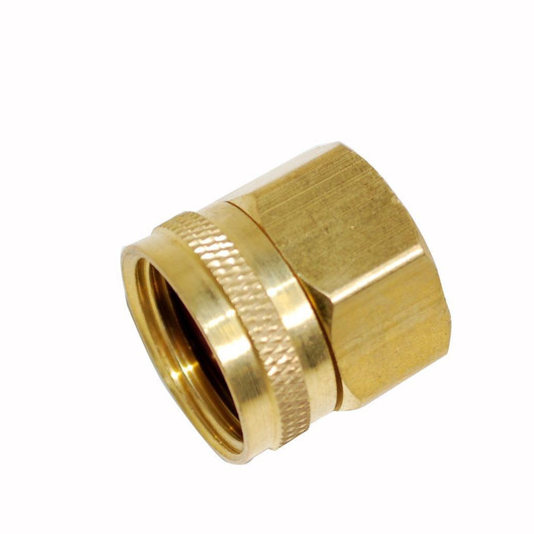 ProTool Fitting 3/4in F GH To 3/4in FNPT Swivel, brass fitting with a swivel joint and threaded connections