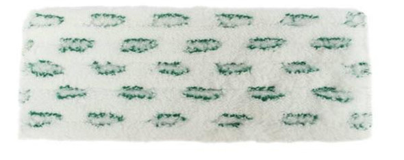 Pulex Spot Mop Green White for Cleano, close-up of the mop cleaning pad with green and white fabric and embedded green scrubby spots for effective stain removal.