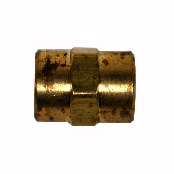 ProTool Union Brass 3/8in, close-up of a brass union fitting used in plumbing and piping systems.