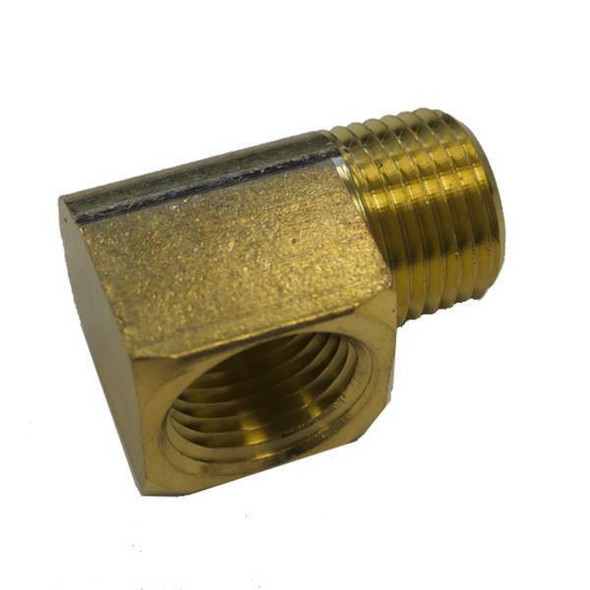 ProTool Street Elbow Brass 1/2in 90 Degree, brass pipe fitting with a threaded 90-degree elbow design for plumbing and industrial applications.