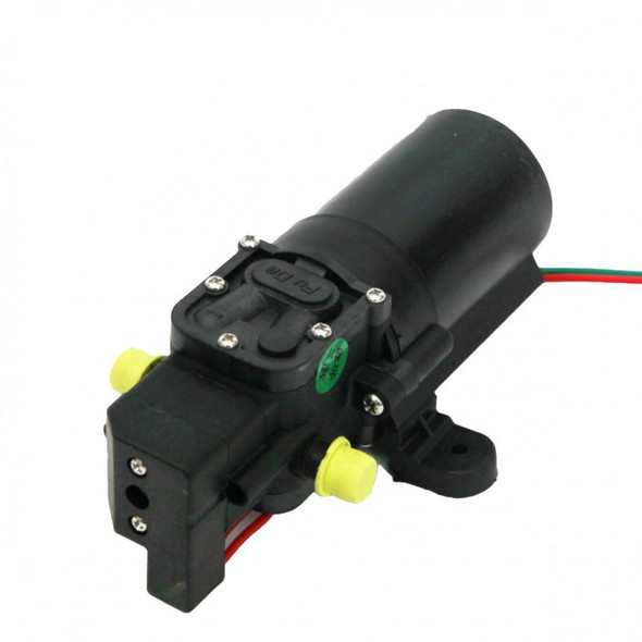 J.Racenstein Gardiner Replacement Pump V3 Backpack Sprayer, black pump with yellow adjustment knobs and red and green wires attached.