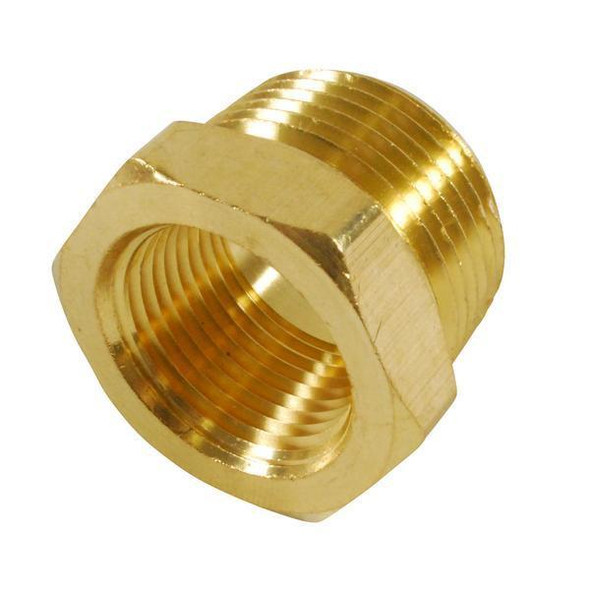 ProTool Bushing Hex 1in X 3/4in, a metallic gold hexagonal threaded bushing component.