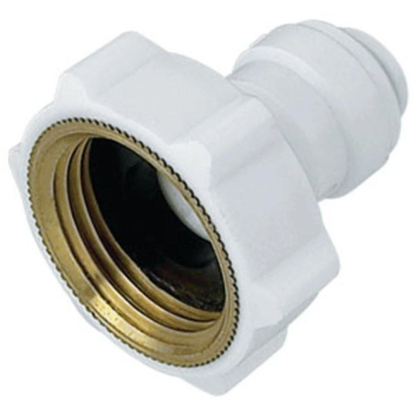 ProTool Adaptor 5/16 Pole Hose to Garden Hose, white plastic garden hose connector with brass interior for easy hose connection.