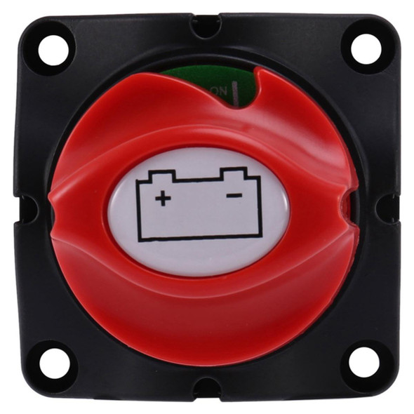 J.Racenstein Battery Disconnect Switch, red and black safety switch with battery diagram on the front