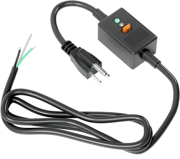 J.Racenstein Power Cable GFCI Square 110V Cart, black power cable with a GFCI outlet and switch.