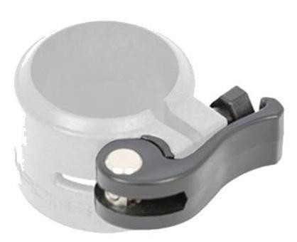 J.Racenstein Gardiner Clamp #12 Complete for Poles, a white circular clamp with a grey tightening mechanism designed for securing poles.