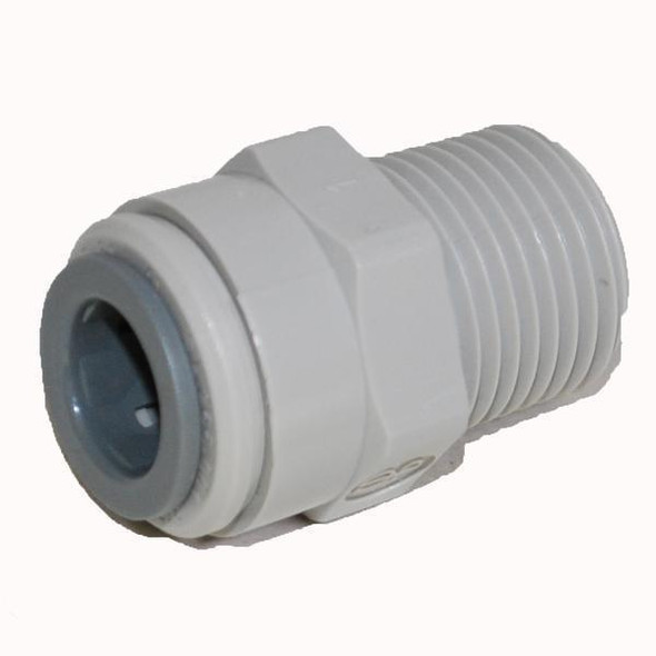 ProTool Male Connector 3/8 inch Tube x 3/8 inch Male NPT, PVC pipe fitting for plumbing and pneumatic applications.