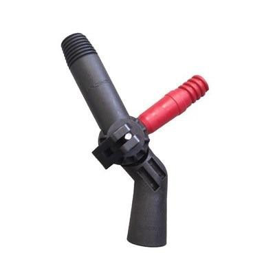 J.Racenstein Reach Around Gooseneck, black and red versatile watering nozzle with adjustable flexible gooseneck and grip handle.