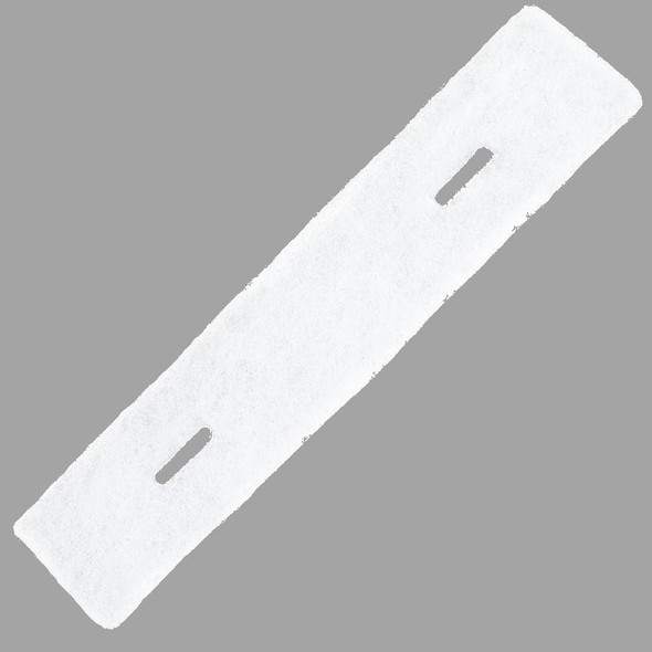 J.Racenstein Gardiner Replacement Pad for Scrubber Water Fed Cleaning, white rectangular cleaning pad for water-fed floor scrubbers.