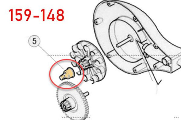 ProTool Pin, technical diagram showing the pin highlighted with a red circle in an exploded view of a mechanical device.