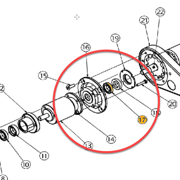 ProTool Bearing for 32in and 29in Water Powered Rotary Brush