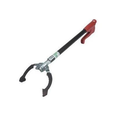 Unger Nifty Nabber Grabber Red 18in Unger, hand tool with an extended black handle and red grip, featuring a claw-like grabbing mechanism for picking up objects.